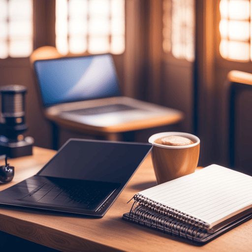 An image showcasing a well-organized study space with a laptop displaying various Vedic numerology websites, books, and online courses